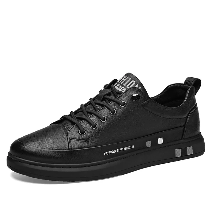Tênis Masculino de Couro Sport FlatUp® + Pulseira de Prata de Brinde - Ride Up