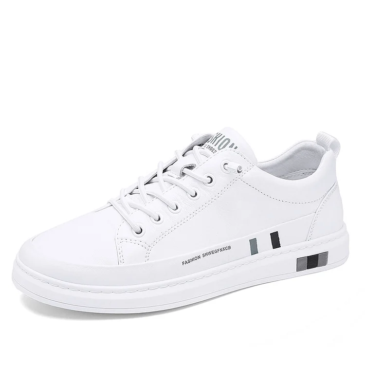 Tênis Masculino de Couro Sport FlatUp® + Pulseira de Prata de Brinde - Ride Up