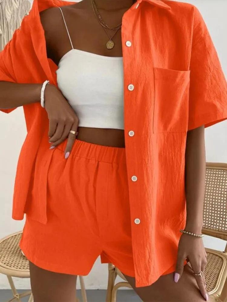 Conjunto Feminino Camisa e Shorts Aline - Ride Up