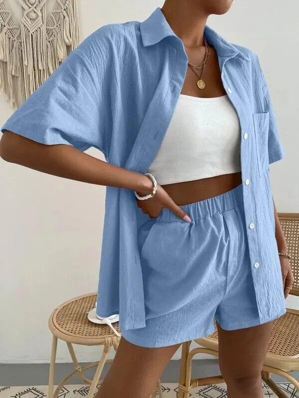 Conjunto Feminino Camisa e Shorts Aline - Ride Up