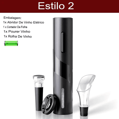 Kit Abridor de Vinho Elétrico Profissional com 5 BRINDES - Ride Up