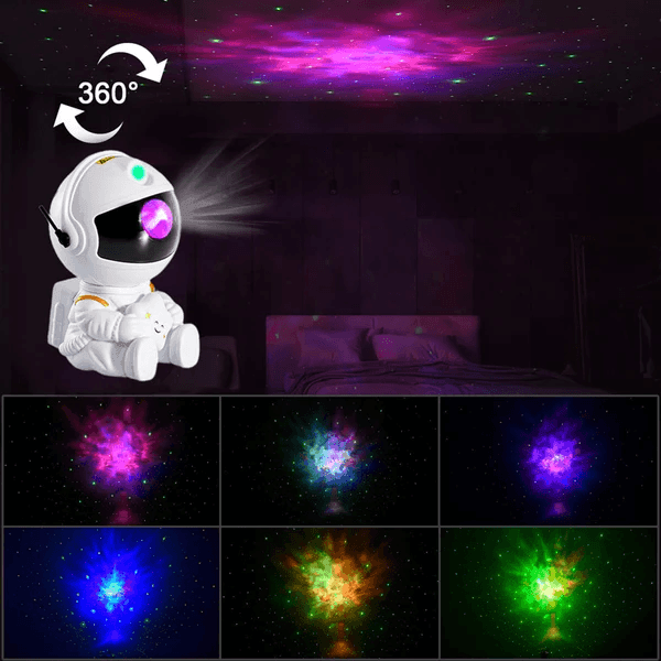 Luminária Astronauta Galaxy - Projetor de Céu Estrelado - Ride Up