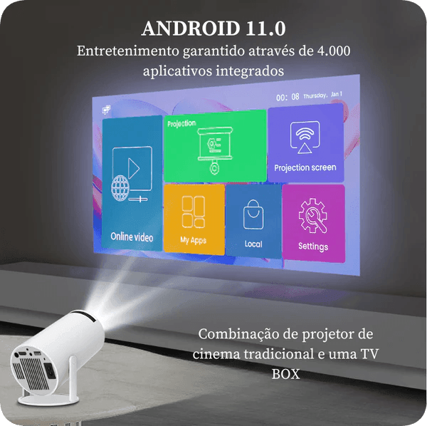 Projetor Portátil 4K Wifi - Ride Up