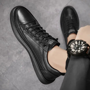 Tênis Masculino de Couro Sport FlatUp® + Pulseira de Prata de Brinde - Ride Up 