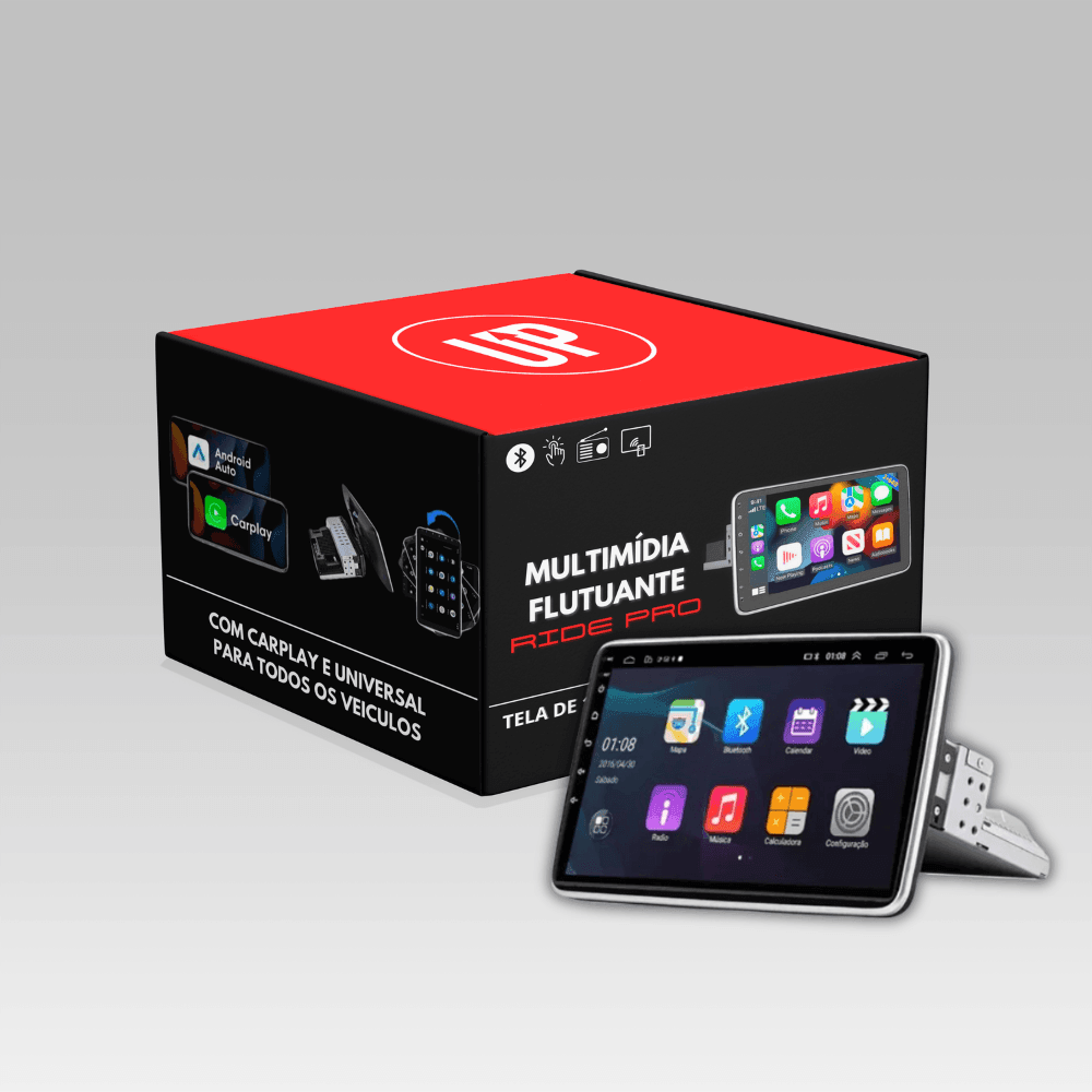 Multimídia Flutuante com CarPlay RidePro + Brinde Limitado - Ride Up 