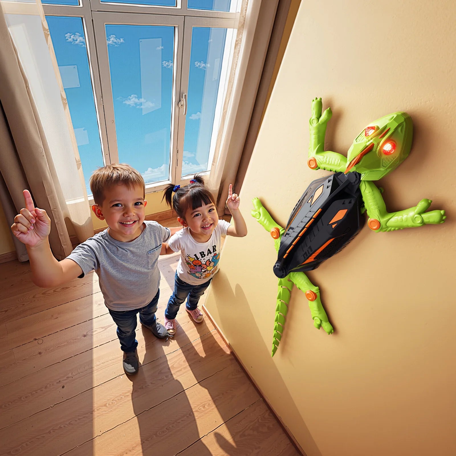 Brinquedo Robô Lagarto Elétrico Que Escala Paredes