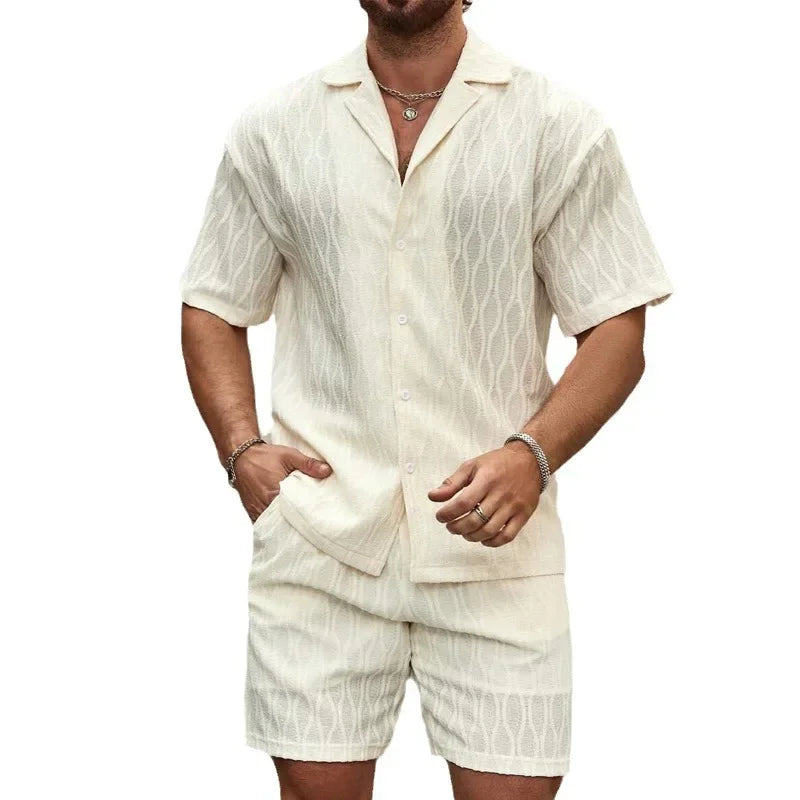 Conjunto de Verão Masculino de Linho