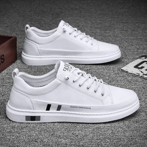 Tênis Masculino de Couro Sport FlatUp® + Pulseira de Prata de Brinde - Ride Up 