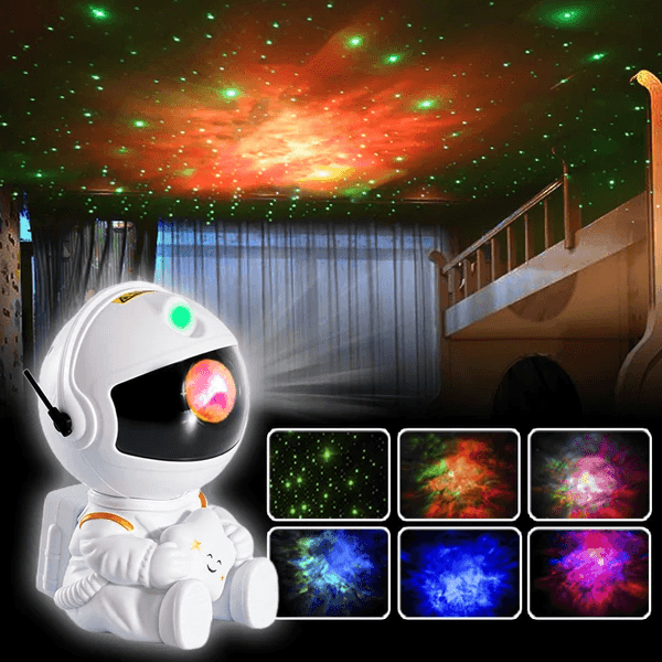 Luminária Astronauta Galaxy - Projetor de Céu Estrelado - Ride Up 